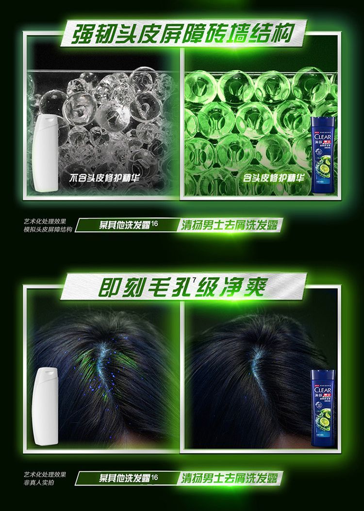 175g、650g清扬控油平衡去屑洗发水