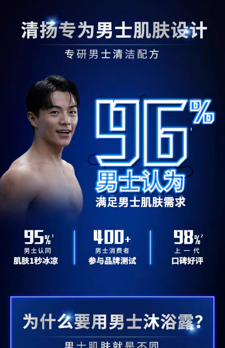 200g清扬男士平衡控油沐浴露 （冰凉酷爽、水润平衡）