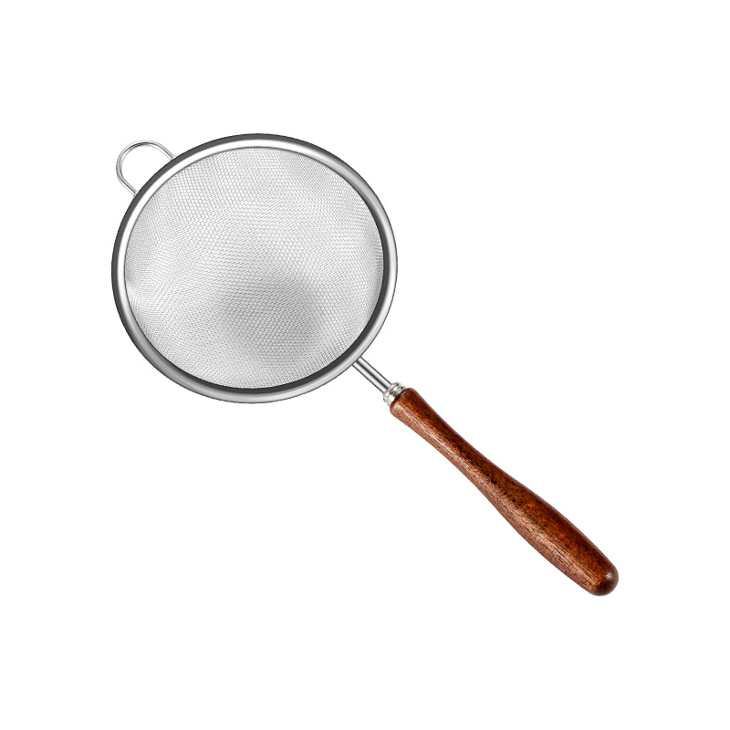 不锈钢胡桃木柄过滤网筛漏勺