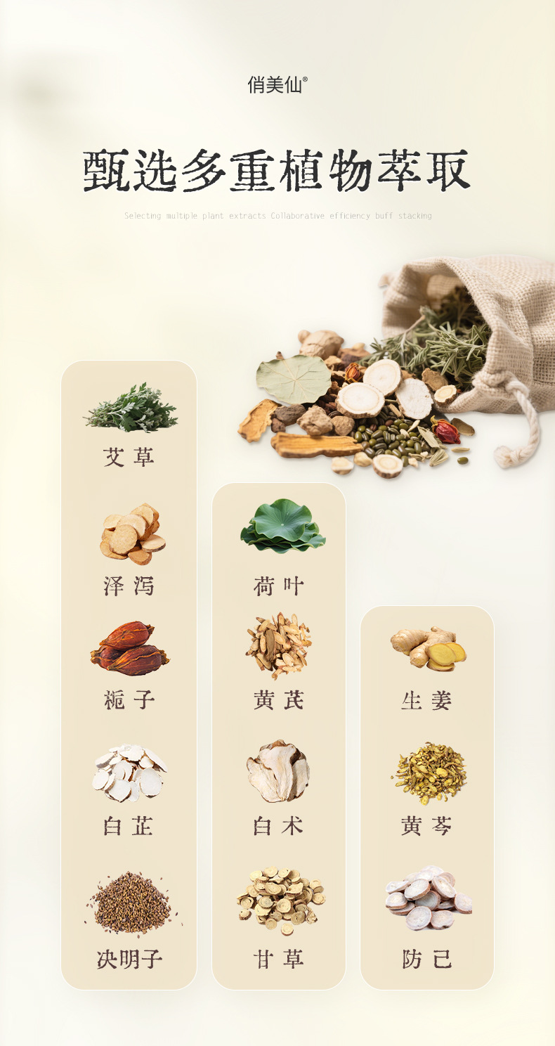 俏美仙燃燃炫腹草本贴5贴燃燃贴+5粒噗噗丸