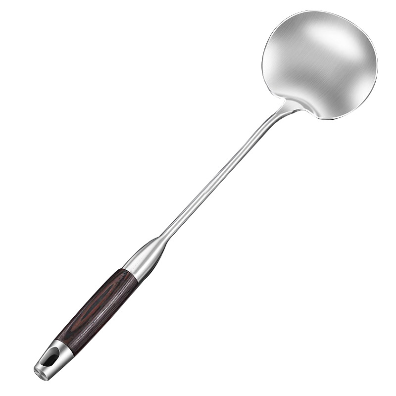加厚不锈钢黑檀木炒勺
