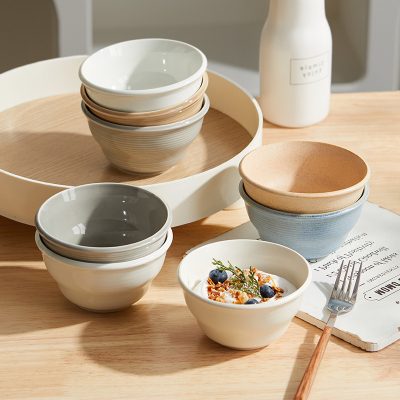 北欧风简约高颜值米饭碗3个装