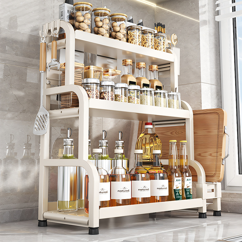 厨房调料、刀双层置物架