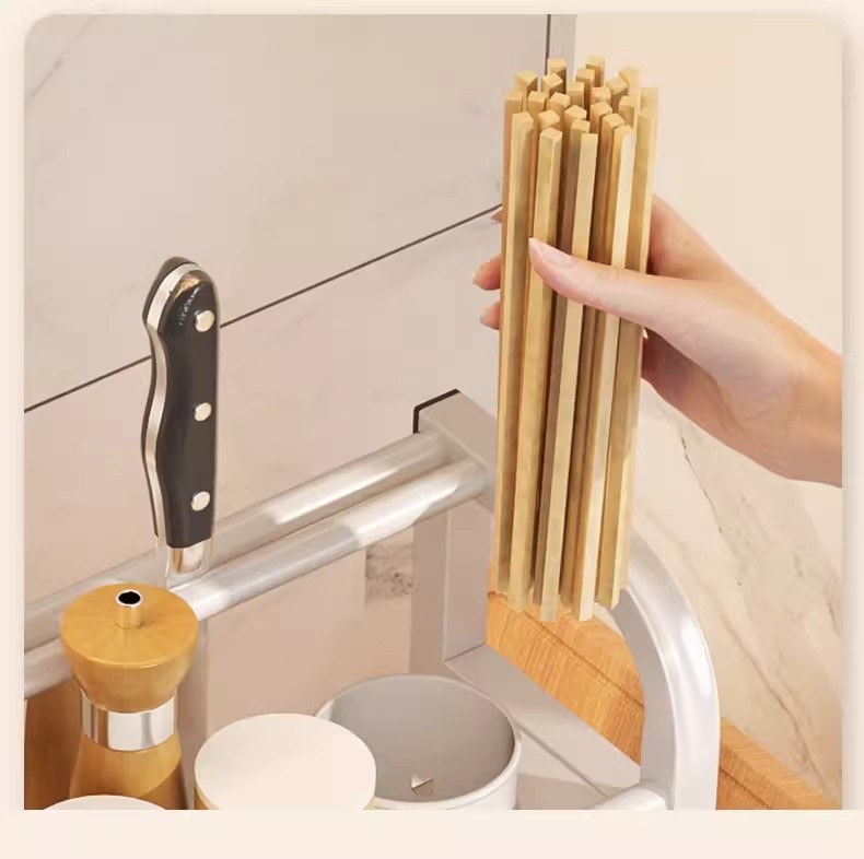 厨房调料、刀双层置物架