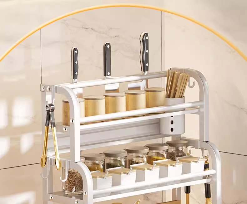 厨房调料、刀双层置物架