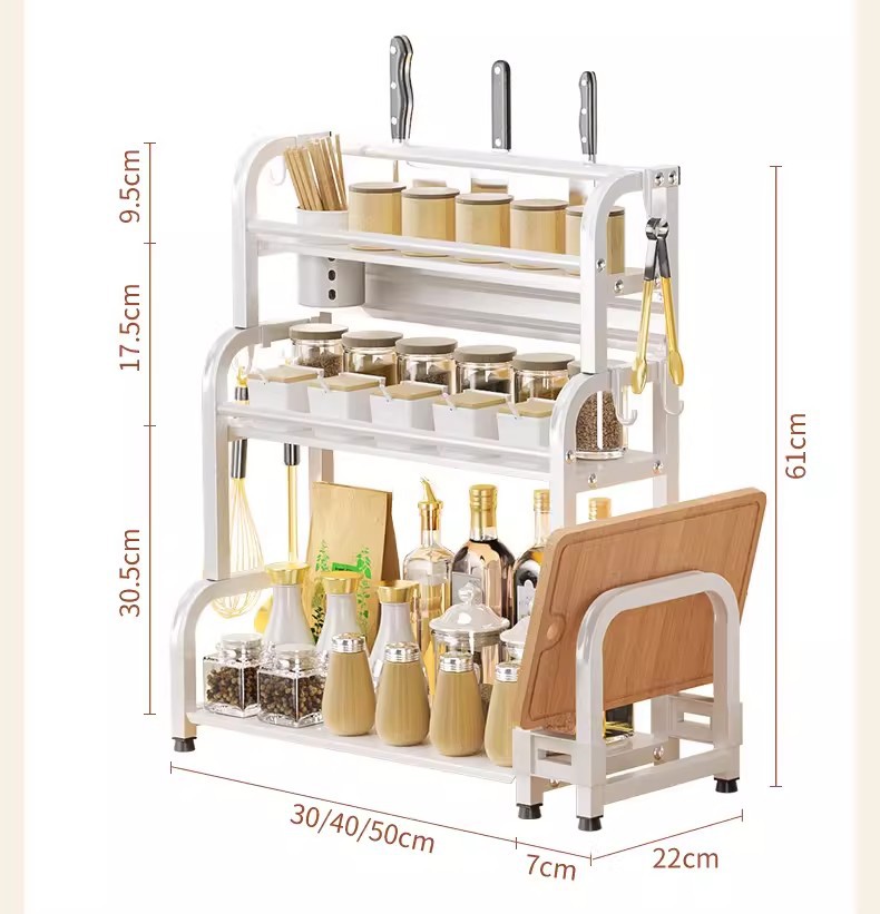 厨房调料、刀双层置物架
