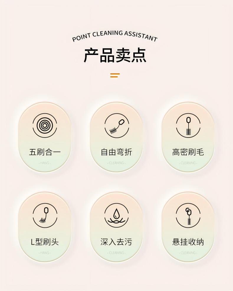 多功能吸管刷5件套