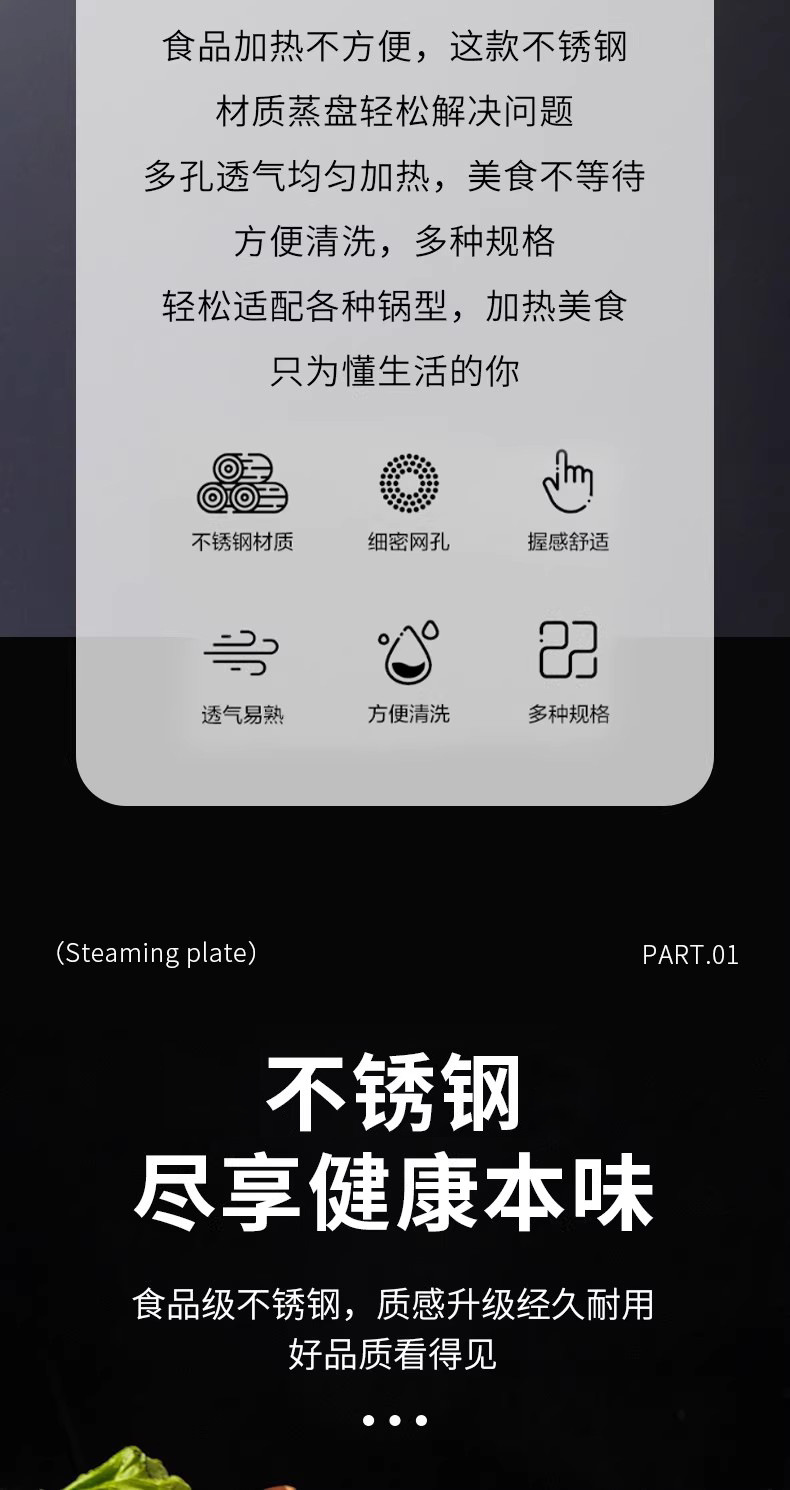 炒锅专用加厚耐高温不锈钢蒸盘