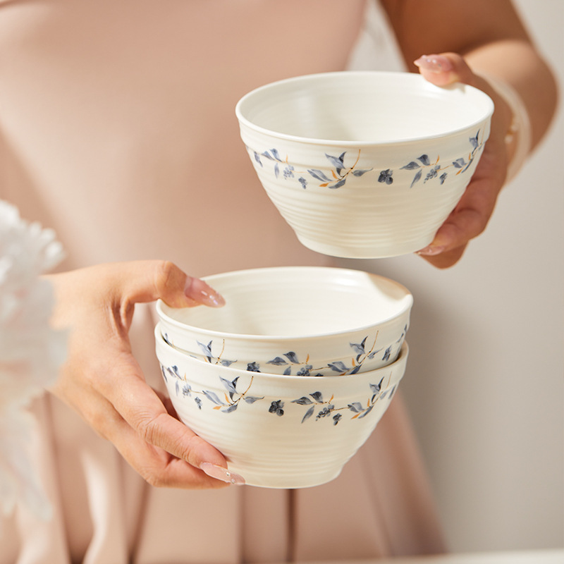 蓝馨花陶瓷碗盘组合乔迁礼盒装