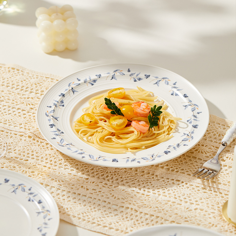 蓝馨花陶瓷碗盘组合乔迁礼盒装