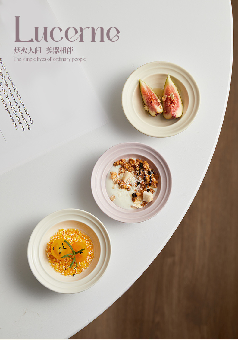 蘸酱咸菜调料陶瓷味碟3个装