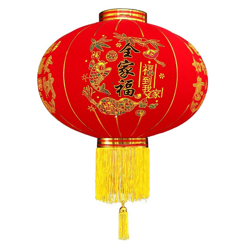 长杆植绒大红灯笼