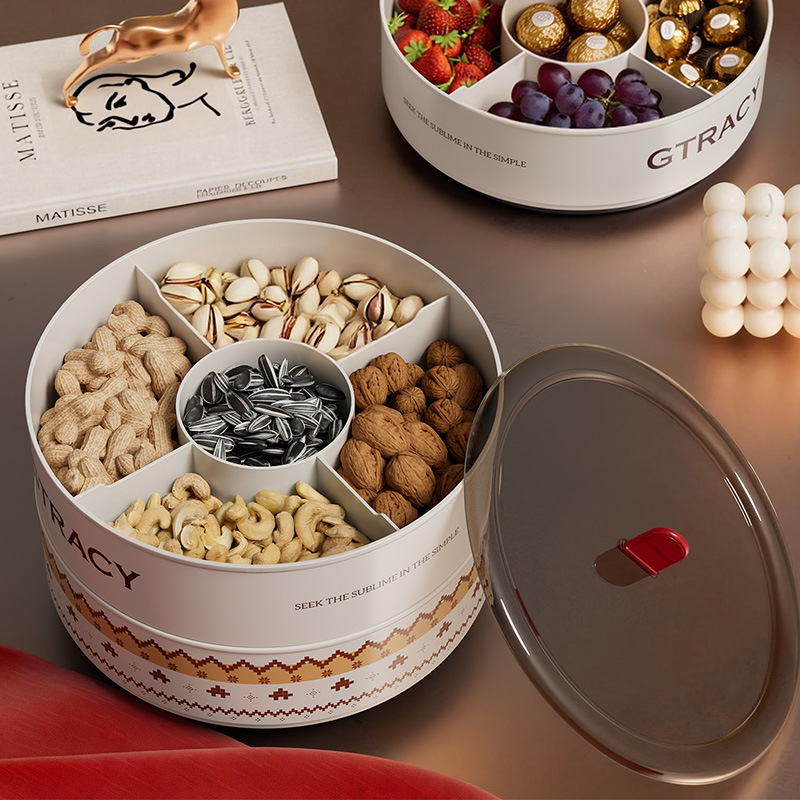 中古风旋转分格大容量加厚糖果盒