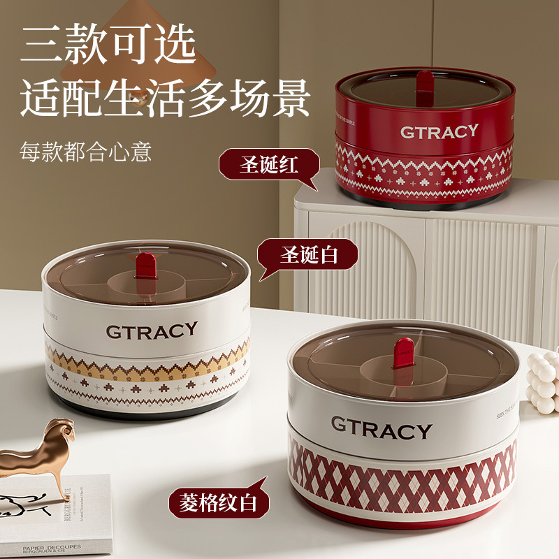 中古风旋转分格大容量加厚糖果盒