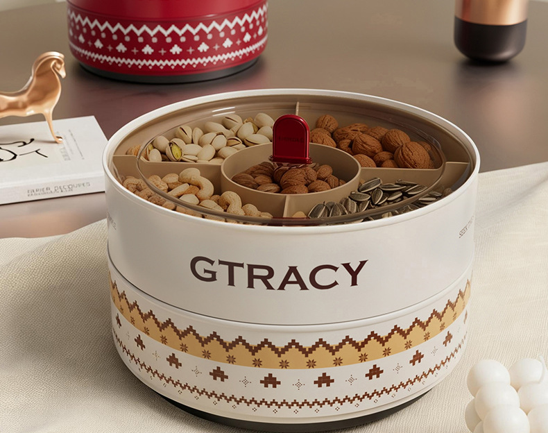 中古风旋转分格大容量加厚糖果盒