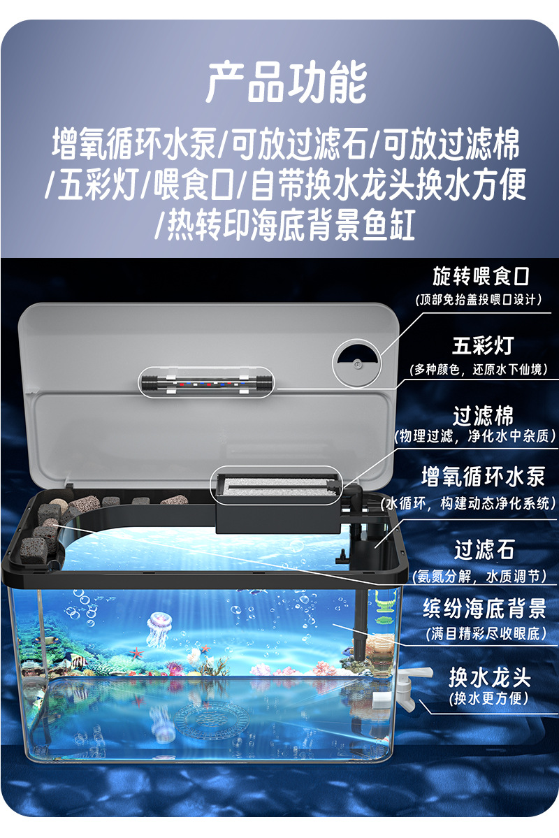 加厚豪华透明鱼缸、乌龟缸详情