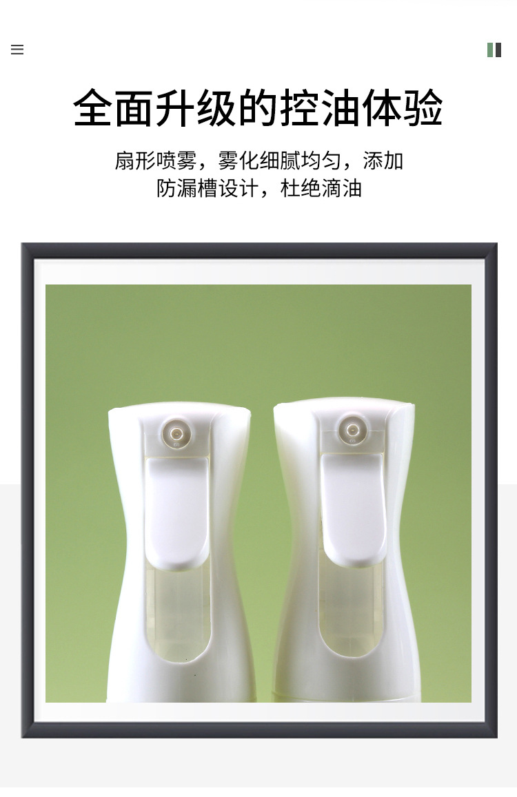 食品级雾化式玻璃喷油壶300ml